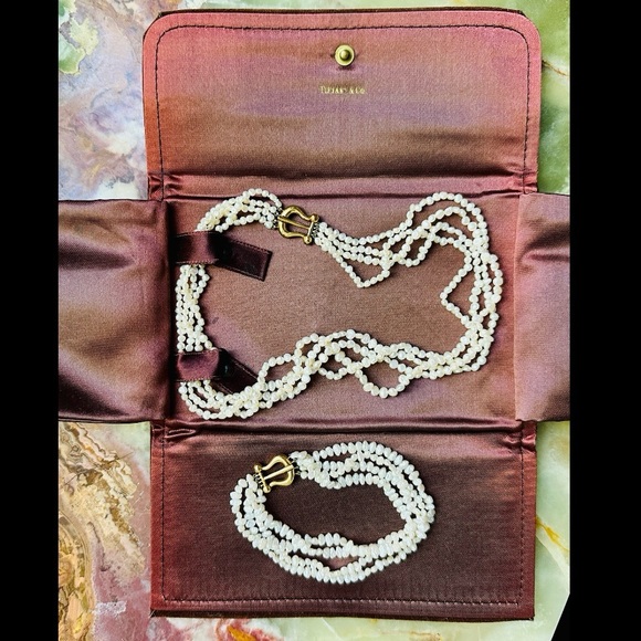 PALOMA PICASSO TIFFANY & CO 18K WHITE PEARL MULTI STRAND NECKLACE BRACELET SET - Picture 1 of 14